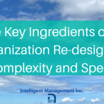 The Key Ingredients of an Organization re-design for Complexity and Speed
